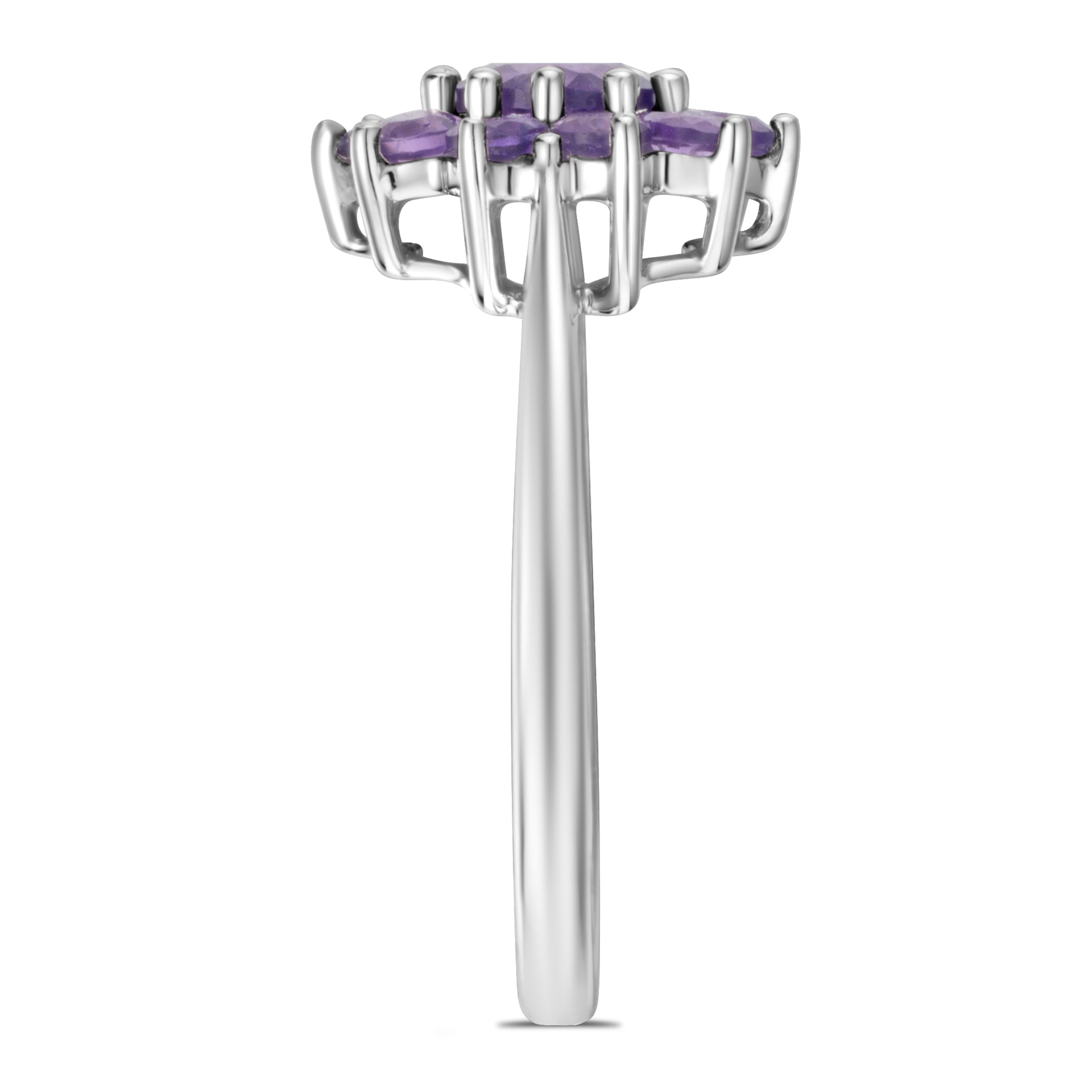 0.94ct Amethyst Cluster Ring in 9K White Gold